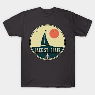 Lake St. Clair Sailing Design T-Shirt